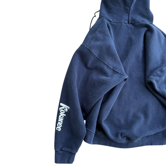 VTG 90s Kokanee Promo Hoodie Boxy Cropped Fit XL - Picture 3 of 7